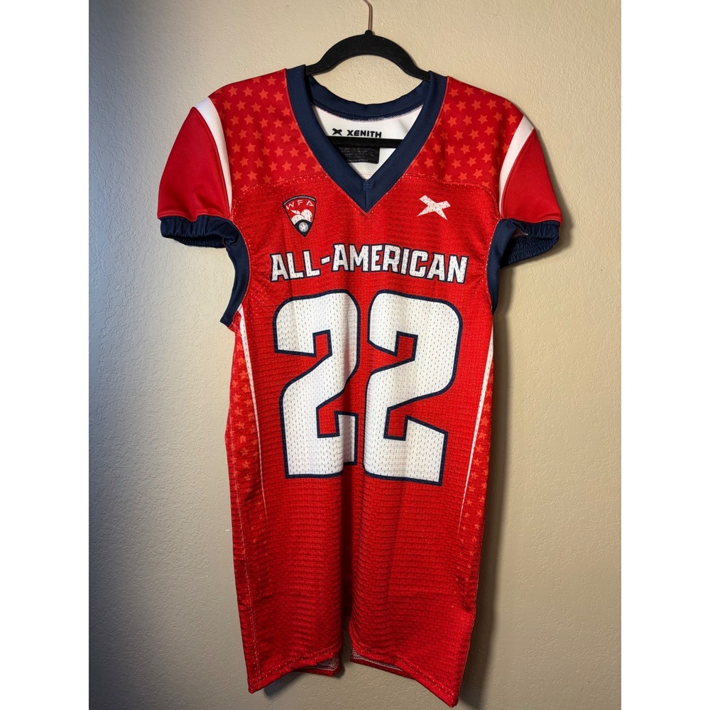 Xenith WFA All-American Football Jersey Red White Blue Snyder 22 Small